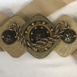 Salena's Collection Belt Womens Medium Gold Lion Medallion Chain Western Costume